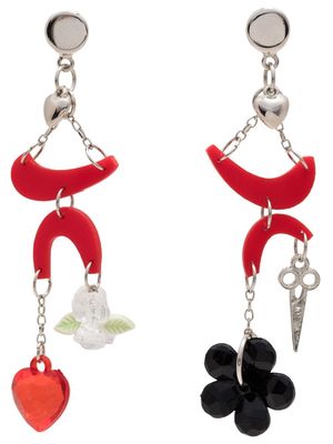 Amir Slama charm detail earrings - Red