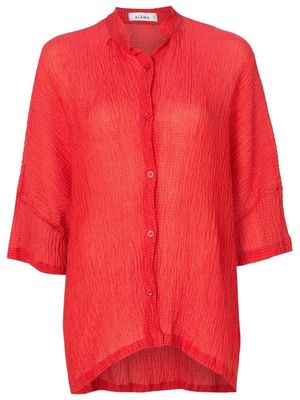Amir Slama crinckled-finish silk shirt - Red