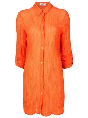Amir Slama crinkle-finish shirt dress - Orange