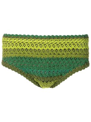 Amir Slama crochet-knit swimming trunks - Green