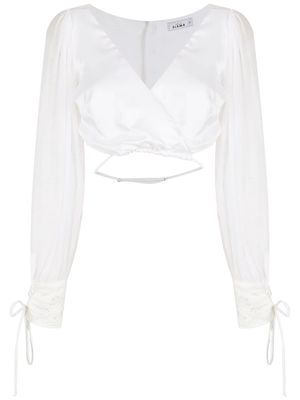 Amir Slama cropped silk blouse - White