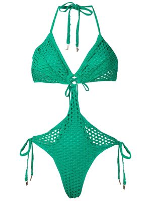 Amir Slama cut-out detail swimsuit - Green