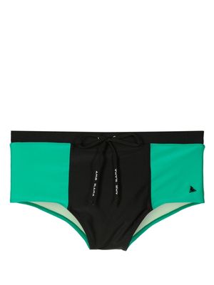 Amir Slama drawstring-waist panelled swimming trunks - Green