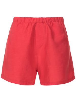 Amir Slama elasticated-waistband linen shorts - Red