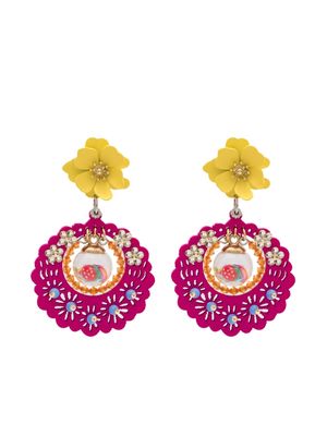 Amir Slama embellished drop earrings - Pink
