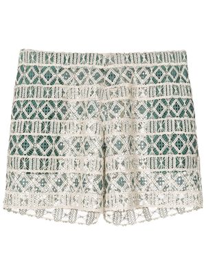 Amir Slama embroidered cotton shorts - Green