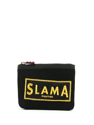 Amir Slama embroidered-logo purse - Black