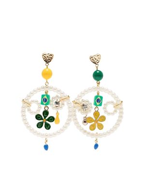 Amir Slama faux pearl-embellished drop earrings - White
