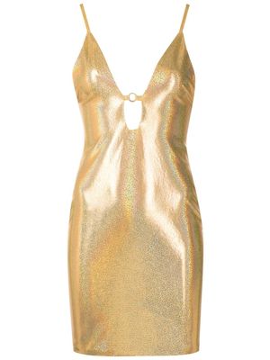 Amir Slama fitted metallic mini dress - Gold
