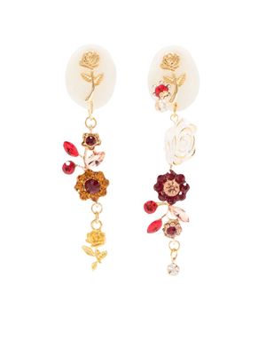 Amir Slama floral crystal-embellished earrings - Gold