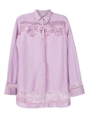 Amir Slama floral-lace detail oversize shirt - Purple