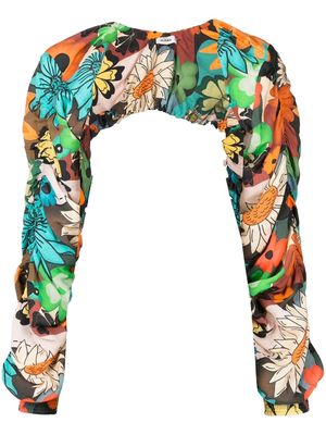 Amir Slama floral-print bolero jacket - Multicolour