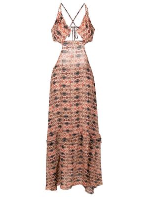 Amir Slama floral-print cut-out dress - Multicolour