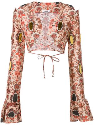 Amir Slama floral-print flared-cuff blouse - Multicolour