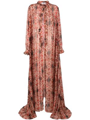 Amir Slama floral-print flared silk dress