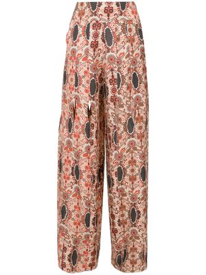 Amir Slama floral-print flared trousers - Multicolour