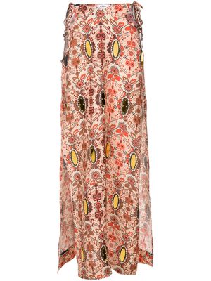 Amir Slama floral-print high-waisted skirt - Multicolour