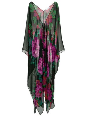 Amir Slama floral print kaftan - Black