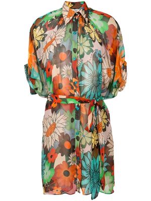 Amir Slama floral-print shirt dress - Multicolour