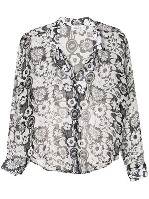 Amir Slama floral-print silk shirt - Black