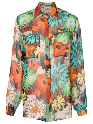 Amir Slama floral-print silk shirt - Multicolour