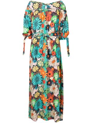 Amir Slama floral-print tied-waist dress - Multicolour