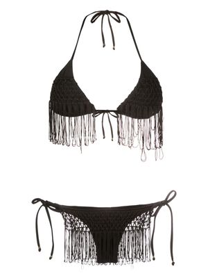 Amir Slama floral-print two-piece bikini set - Black