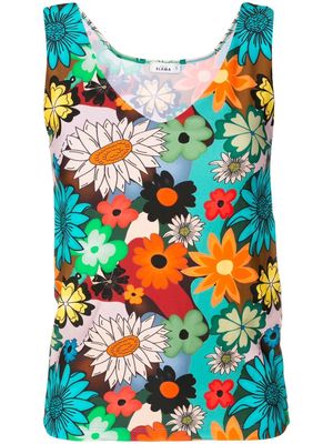Amir Slama floral-print V-neck vest top - Multicolour
