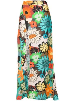 Amir Slama floral-print wrap skirt - Multicolour