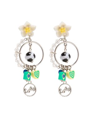 Amir Slama football-embellished drop earrings - Green
