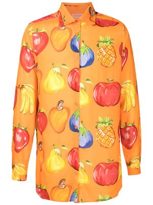 Amir Slama fruit-print button-up shirt - Orange