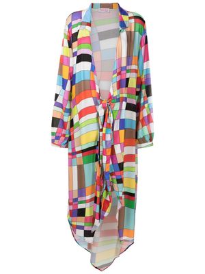Amir Slama geometric-print maxi dress - Multicolour