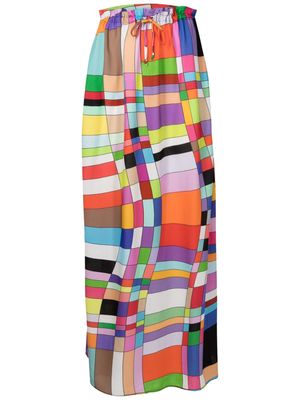 Amir Slama geometric-print maxi skirt - Multicolour