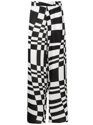 Amir Slama geometric-print straight trousers - Black