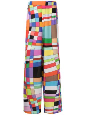 Amir Slama geometric-print straight trousers - Multicolour