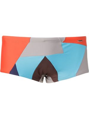 Amir Slama geometric-print swim shorts - Blue