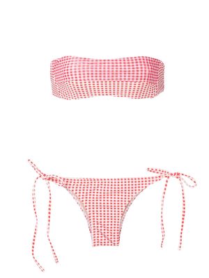 Amir Slama gingham-check pattern bikini set - Red
