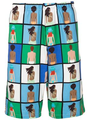 Amir Slama graphic-print bermuda shorts - Blue