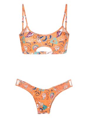 Amir Slama graphic-print bikini set - Orange