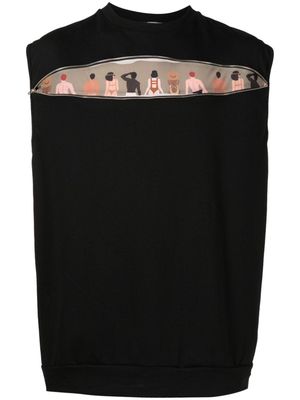 Amir Slama graphic-print cotton tank top - Black