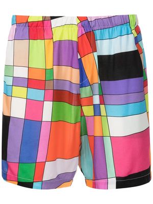 Amir Slama graphic-print elasticated-waistband shorts - Multicolour