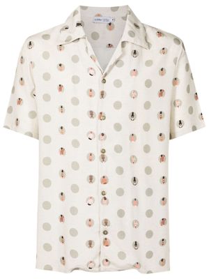 Amir Slama graphic-print linen-blend shirt - Neutrals