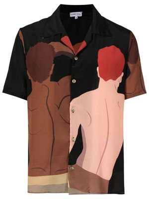 Amir Slama graphic-print short-sleeved shirt - Brown