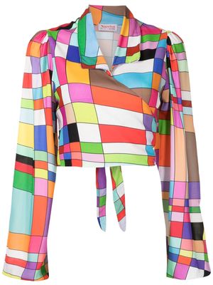 Amir Slama graphic-print spread-collar blouse - Multicolour