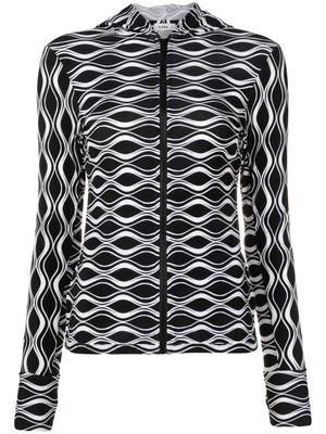 AMIR SLAMA GYM abstract-print cut-out jacket - Black