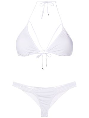 Amir Slama halterneck tie-fastening bikini - White