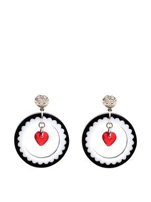 Amir Slama heart charm earrings - Black