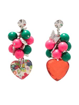 Amir Slama heart-harm drop earrings - Multicolour