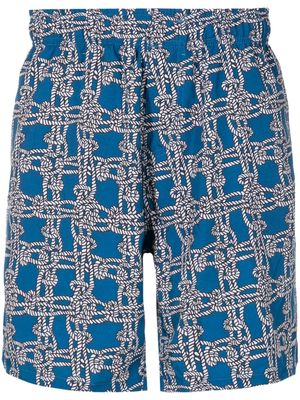 Amir Slama knot-print swim shorts - Blue