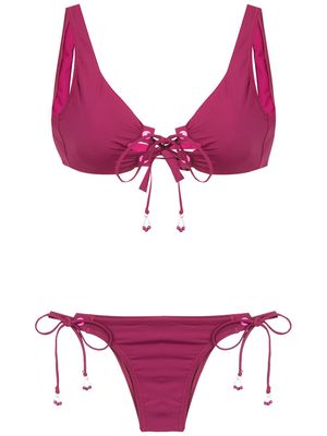 Amir Slama lace up bikini - Pink